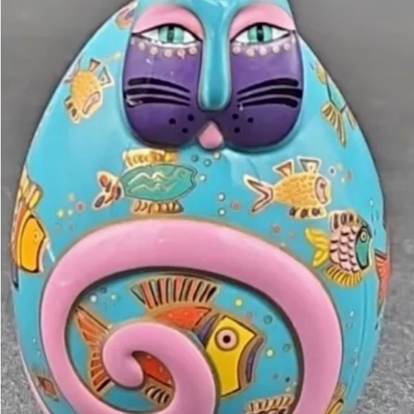 Set of 3 Laurel Burch Ceramic Eggs- The Cat Collection 1996-97-96 - Picture 3 of 11